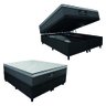 Cama Box Baú Casal Queen Colchão Gazin Maximus Molas Ensacadas 158x198x65cm Cinza / Preto - 2
