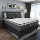 Ver imagem 1 de Cama Box Baú Casal Queen Colchão Gazin Maximus Molas Ensacadas 158x198x65cm Cinza / Preto