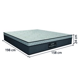 Cama Box Baú Casal Queen Colchão Gazin Maximus Molas Ensacadas 158x198x65cm Cinza / Preto - 4