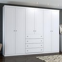 Ver imagem 1 de Guarda Roupa De Casal 6Prts 6 Gavetasissipi Branco Hp