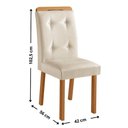Ver imagem 3 de Mesa de Jantar Yasmin 180cm Tampo Mdf Vidro Canto Copo com 6 Cadeiras Carol