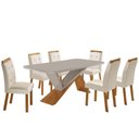 Ver imagem 2 de Mesa de Jantar Yasmin 180cm Tampo Mdf Vidro Canto Copo com 6 Cadeiras Carol