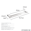Ver imagem 4 de Toalheiro Duplo 50 cm Inox Grafite - Kromus RT0309-50G
