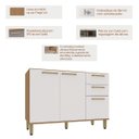 Ver imagem 2 de Balcão de Pia 100% MDF 120 cm 3 Portas 2 Gavetas Dulce Freijó/Branco