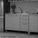 Ver imagem 5 de Balcão de Pia 100% MDF 120 cm 3 Portas 2 Gavetas Dulce Freijó/Branco
