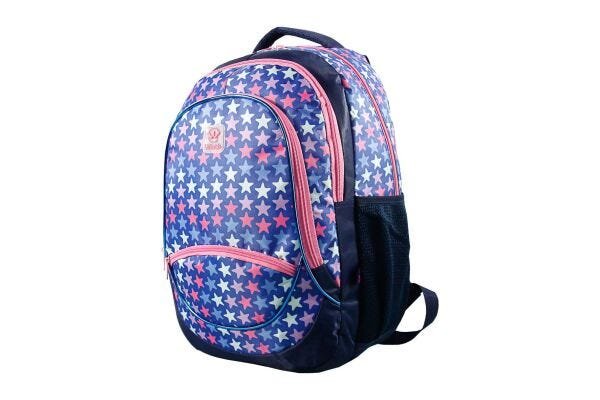 Mochila Feminina Escolar Notebook Estrelas - Azul escuro - 2