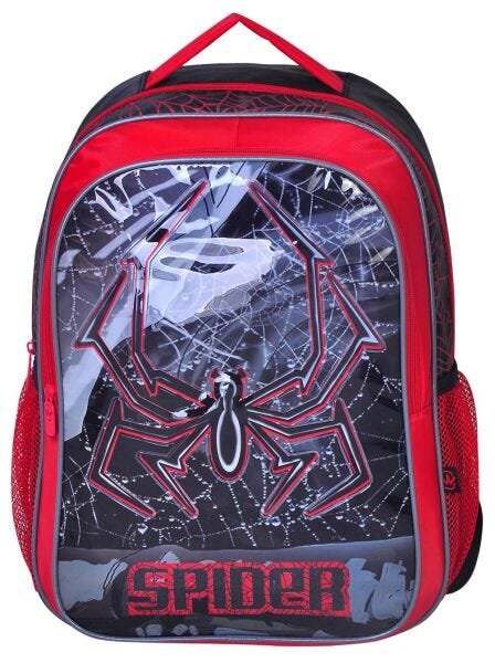 Mochila Costas Homem Aranha Spider Poliester - Vermelho - 1