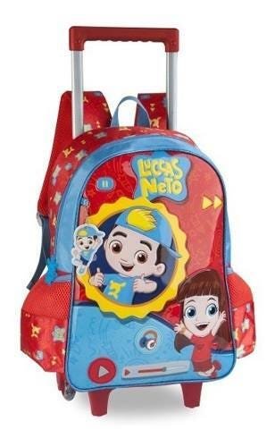 Mochila Com Rodinhas Oficial Luccas Neto Original - Vermelho - Luccas Neto - 1