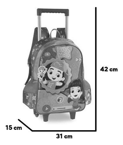 Mochila Com Rodinhas Oficial Luccas Neto Original - Vermelho - Luccas Neto - 2