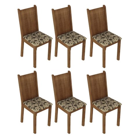 Kit 6 Cadeiras 4290 Madesa Rustic/marrom