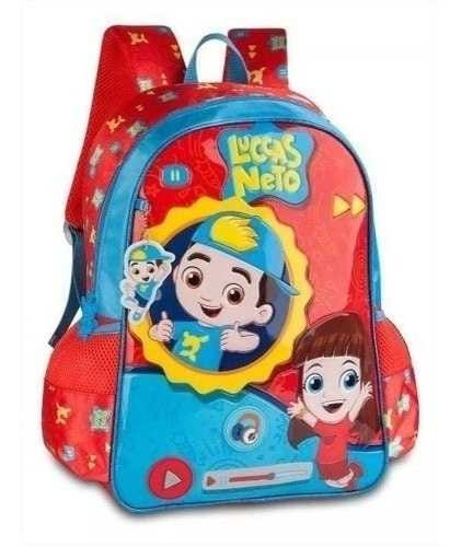 Mochila Infantil Pequena Luccas Neto Clio Original (som) - Vermelho - Liso - 2