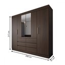 Ver imagem 4 de Guarda-roupa Casal Honey 4 Portas 6 Gavetas com Espelho - Panorama Móveis
