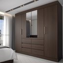 Ver imagem 1 de Guarda-roupa Casal Honey 4 Portas 6 Gavetas com Espelho - Panorama Móveis