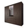 Guarda-roupa Casal Honey 4 Portas 6 Gavetas com Espelho - Panorama Móveis - 3