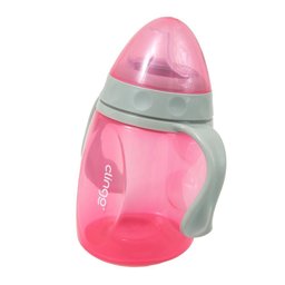 Copo de Transição Clingo com Alça, Bico de Silicone, Anti-vazamento - Rosa - 6