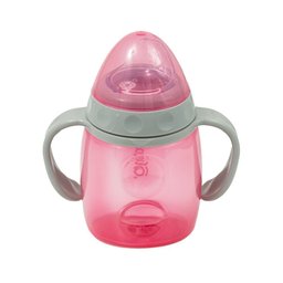Copo de Transição Clingo com Alça, Bico de Silicone, Anti-vazamento - Rosa - 4