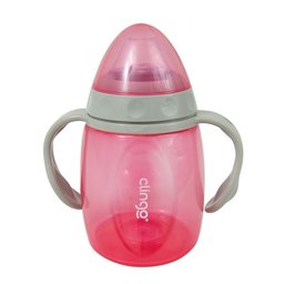 Copo de Transição Clingo com Alça, Bico de Silicone, Anti-vazamento - Rosa - 1