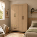 Ver imagem 2 de Guarda-Roupa 4 Portas e 2 Gavetas Smart Freijó