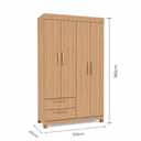 Ver imagem 4 de Guarda-Roupa 4 Portas e 2 Gavetas Smart Freijó