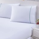 Ver imagem 6 de Jogo de Cama 100% Algodão Percal 150 Fios Solteiro Gran Moratta 2 Peças - Branco e Detalhe Verde