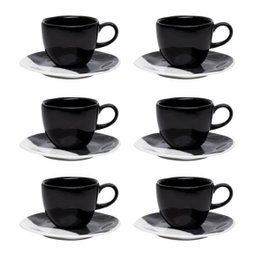 Conjunto de 6 Xícaras Grandes 220ml Com Pires Ryo Luna - 2