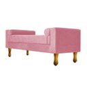 Ver imagem 4 de Recamier Baú Félix Casal 140cm Suede Rosa Bebê - Adj Decor