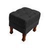 Puff Retro Suede Preto - Fina Mobília - 1