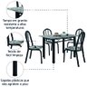 Conjunto Sala de Jantar Mesa Sara C/ 4 Cadeiras Diva 1,20m Granito Preto Craquelado/folha Artefamol - 8