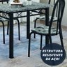 Conjunto Sala de Jantar Mesa Sara C/ 4 Cadeiras Diva 1,20m Granito Preto Craquelado/folha Artefamol - 6