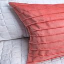 Ver imagem 3 de Kit 2 Capas para Almofada Drapeada Line em Veludo Quadrada 50x50 Cor:rosa Coral