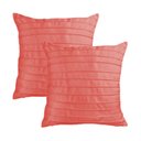 Ver imagem 1 de Kit 2 Capas para Almofada Drapeada Line em Veludo Quadrada 50x50 Cor:rosa Coral
