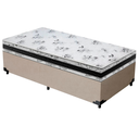 Ver imagem 1 de Cama Base Box Solteiro Super Confort Suede Bege + Colchão Solteiro Super Confort D33 24x88x188