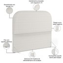 Ver imagem 4 de Cabeceira Cama Box King 195cm Orgânica Lanna W01 Bouclê Cru - Lyam Decor