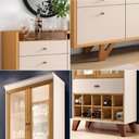Ver mais imagens de Conjunto Cristaleira e Buffet Aparador Decorativo Ópera/sollare Off White/cinamomo G26 - Hb Móveis