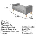 Ver imagem 3 de Recamier Baú Félix Queen Size 1,60M Suede Cinza - ADJ Decor