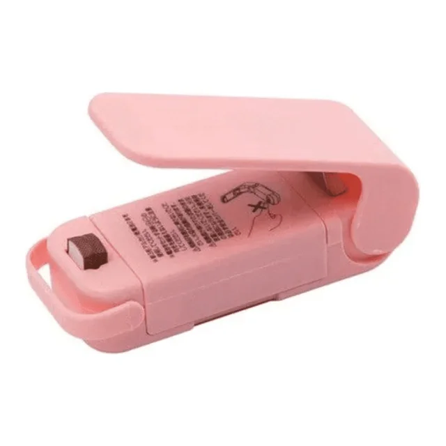 Mini Seladora de Embalagem Plástico Lacra Portátil Manual:rosa - 1