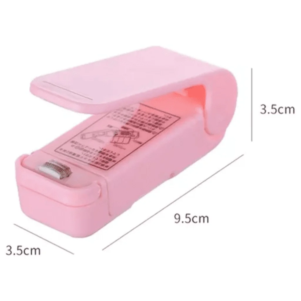 Mini Seladora de Embalagem Plástico Lacra Portátil Manual:rosa - 4