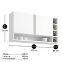 Ver imagem 2 de Armário Aéreo Cozinha Vanessa 105cm 2 Portas Nicho Lateral Mdp Funcional Branco - Desk Design
