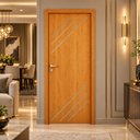 Ver imagem 4 de Porta Interna Frisada R30K 210x80 para Quarto Cozinha Sala:Cerejeira