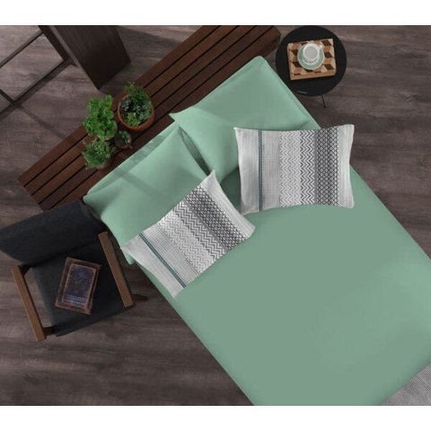 Jogo de Lençol King Doce Vida com 3 Peças - Drop/Verde Topázio