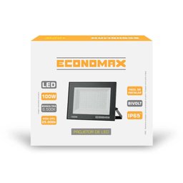 Refletor Slim LED 100W Alta Potência 6.500K IP65 Branca Economaxx - 5