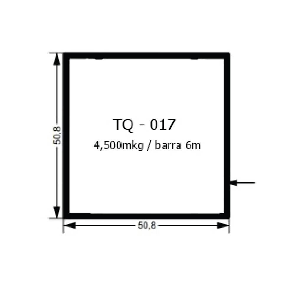 Tubo Quadrado Branco - 5cm x 5cm - 2 uni de 3m - TQ017 (kit) - 2