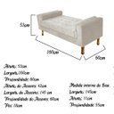 Ver imagem 3 de Recamier Baú Félix Queen Size 1,60M Suede Bege - ADJ Decor