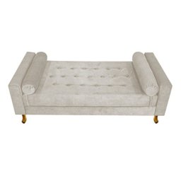 Recamier Baú Félix Queen Size 1,60M Suede Bege - ADJ Decor - 5