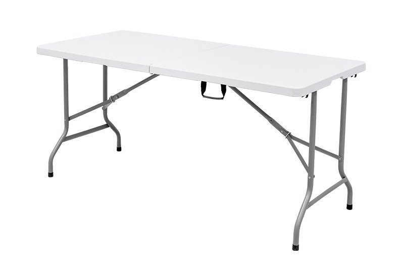 Mesa Dobrável Tipo Maleta Prática e Durável 152x60cm Branca - WAW Design - 3