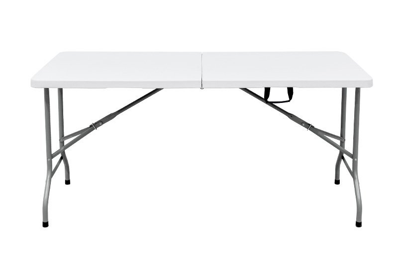 Mesa Dobrável Tipo Maleta Prática e Durável 152x60cm Branca - WAW Design - 2