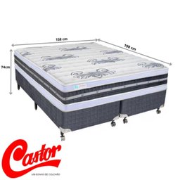Cama Box Queen Castor Silver Star Air Double Face Tecnopedic 158x198x61 + Box Castor - 2
