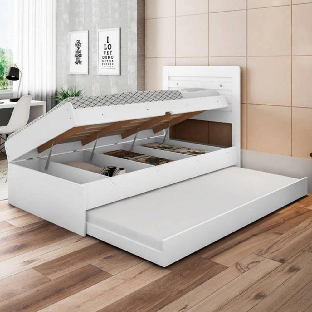 Cama Baú com Cama Auxiliar Larissa Framar Branco