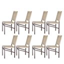 Ver imagem 1 de Cadeira Marrom Corda Náutica Bege – Kit 8 – Jantar, Gourmet, Varanda e Living