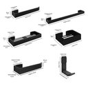 Ver mais imagens de Kit Acessórios Banheiro Completo 6 Peças Inox Lavabo Premium - Preto - Lojas RPM